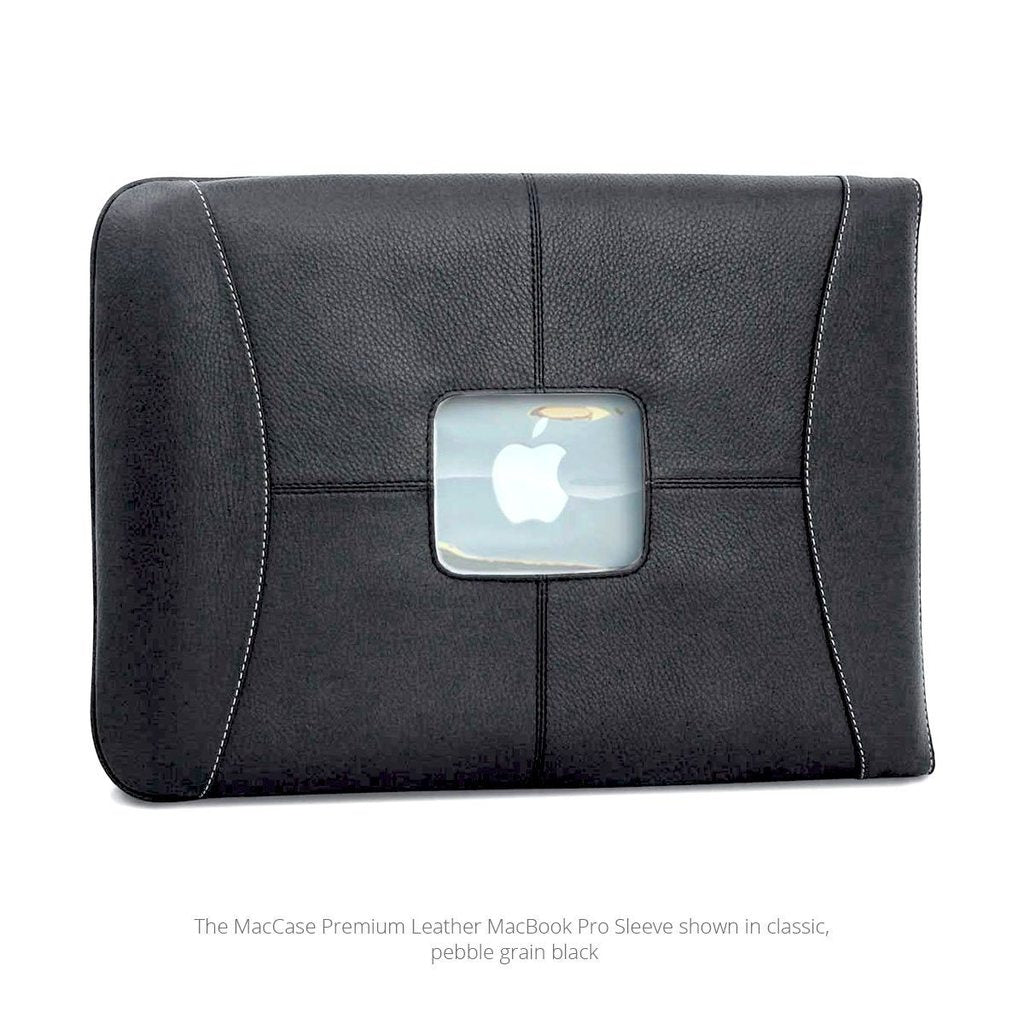 Black leather macbook pro cheap case